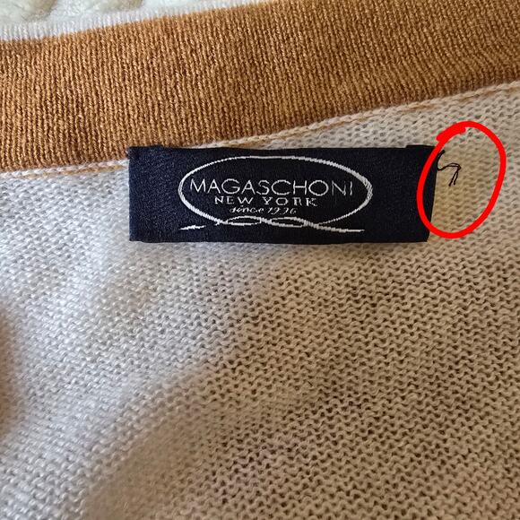 Magaschoni Cashmere Two Tone Open Draped Cardigan Sweater - Picture 6 of 11